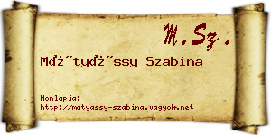 Mátyássy Szabina névjegykártya